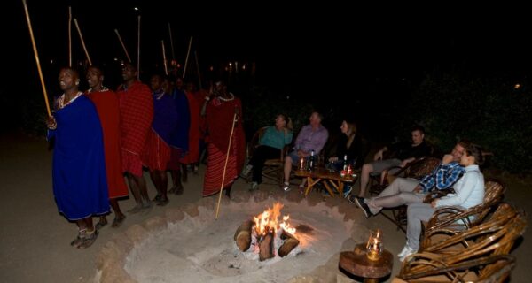 Bonfire Masai dancing Kenya safari