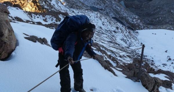 Mt Kenya climbing safari tours snow